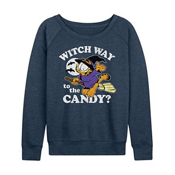 Women's Garfield Witch Way To The Candy? French Terry Long Sleeve Tee
