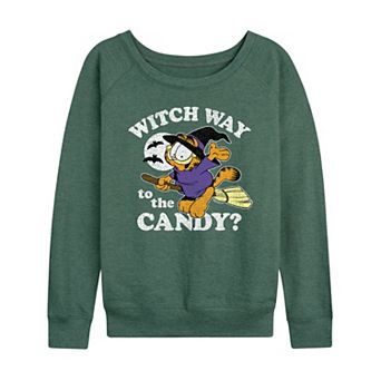 Women's Garfield Witch Way To The Candy? French Terry Long Sleeve Tee