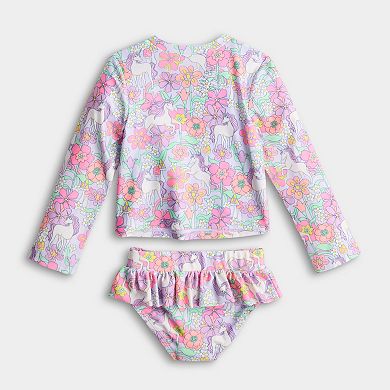 Baby & Toddler Jumping Beans 2-pc. Swim Rashguard & Bikini Set