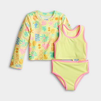 Baby & Toddler Girl Jumping Beans® 2 pc Racerback Bikini & Rashguard Set