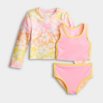 Baby & Toddler Girl Jumping Beans® 2 pc Racerback Bikini & Rashguard Set