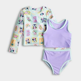 Baby & Toddler Girl Jumping Beans® Disney's Minnie Mouse 2 pc Swim Set & Rash Guard