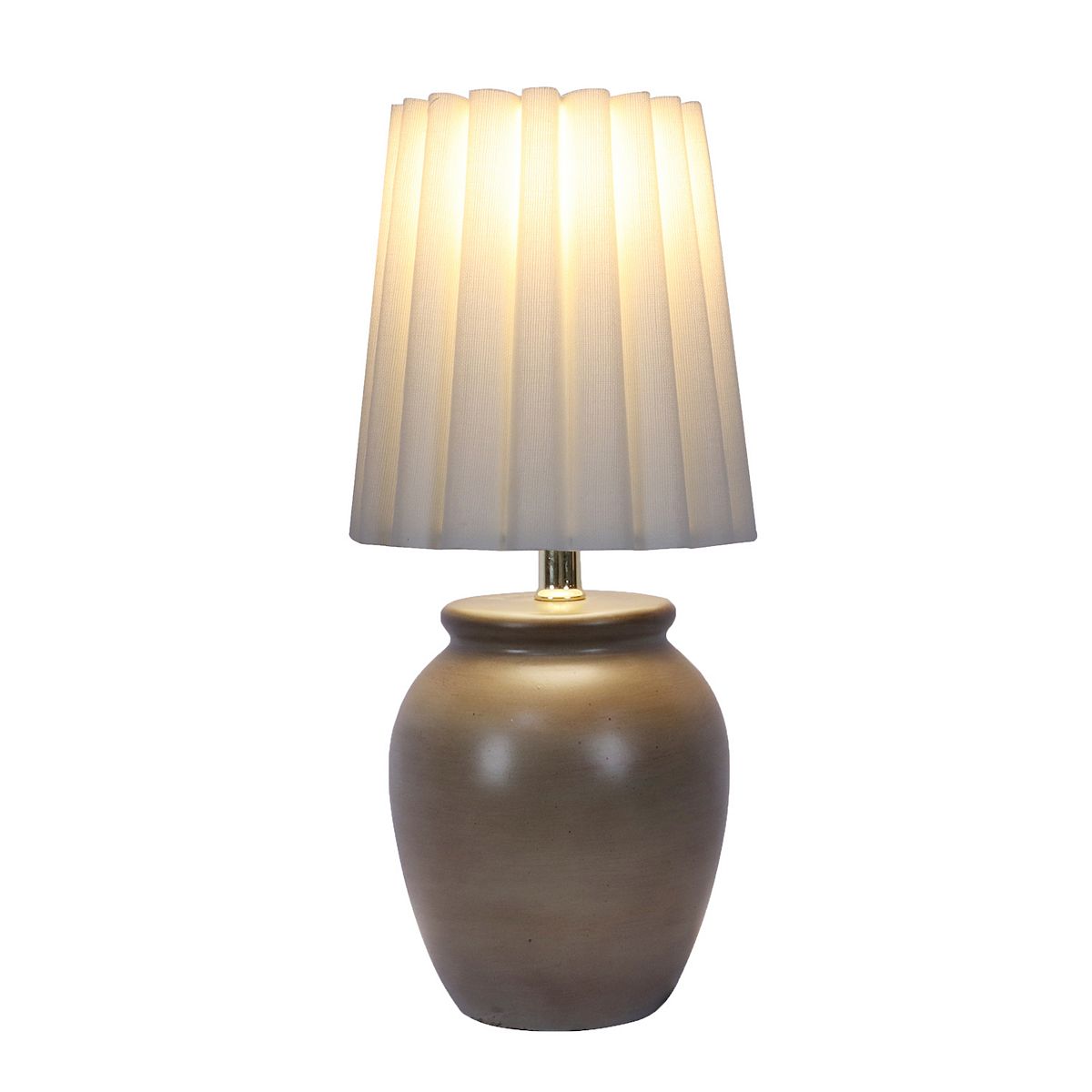 Gray Pleated Shade Accent Lamp