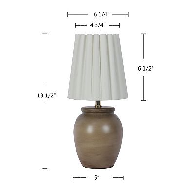 Gray Pleated Shade Accent Lamp