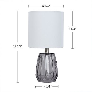 Gray Glass Table Lamp