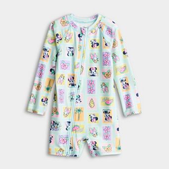 Baby & Toddler Girl Jumping Beans® Disney's Minnie Mouse Adaptive Rash Guard Romper