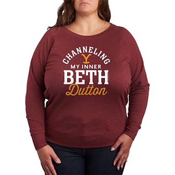 Plus Size Yellowstone Channeling My Inner Beth Dutton French Terry Long Sleeve Tee