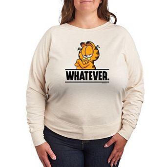 Plus Size Garfield Whatever French Terry Long Sleeve Tee