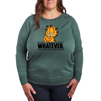 Plus Size Garfield Whatever French Terry Long Sleeve Tee