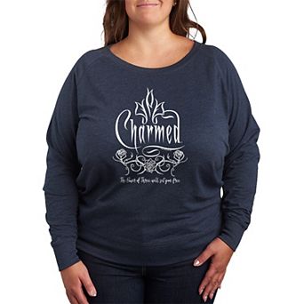 Plus Size Charmed Roses French Terry Long Sleeve Tee