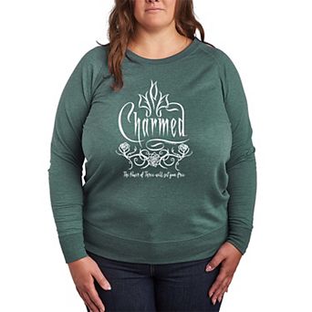 Plus Size Charmed Roses French Terry Long Sleeve Tee