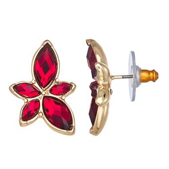 Napier Gold-Tone Poinsettia Stud Post Earrings