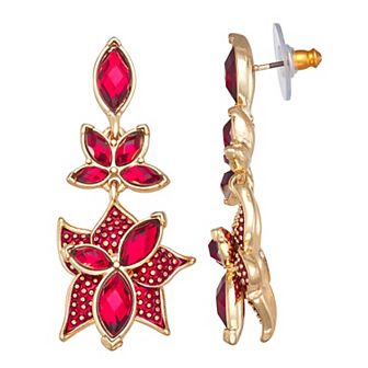 Napier Poinsettia Linear Post Earrings