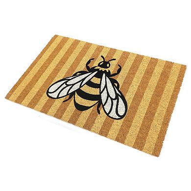Celebrate Together™ Spring Yellow Striped Bee Coir Doormat