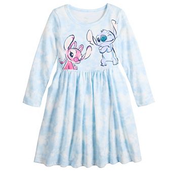 Baby & Toddler Girl Jumping Beans® Disney's Lilo & Stitch Angle & Stitch Core Long Sleeve Jersey Dress