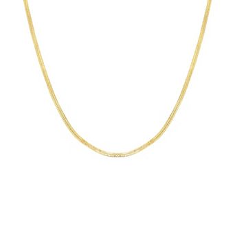 PRIMROSE Herringbone Chain Necklace With Cubic Zirconia Accent