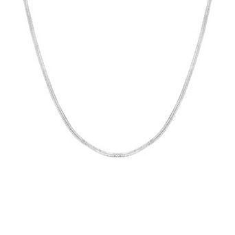 PRIMROSE Herringbone Chain Necklace With Cubic Zirconia Accent