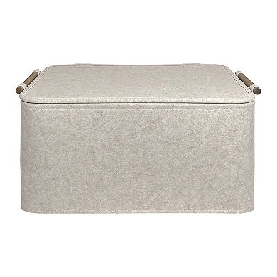Belle Maison Extra Large Felt Storage Bin with Wooden Handles