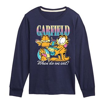 Boys 8-20 Garfield When Do We Eat? Long Sleeve Graphic Tee