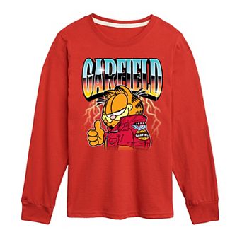 Boys 8-20 Garfield Motorcycle Chrome Long Sleeve Graphic Tee