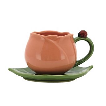 Celebrate Together™ Spring 2 pc Tulip Mug & Leaf Saucer Set