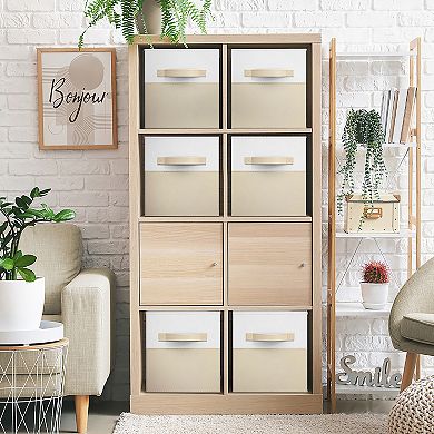 Sorbus 6 Pack 11" Two Tone Foldable Storage Cubes with Handles - Perfect for clothes, linens, & more