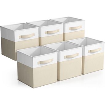 Sorbus 6 Pack 11" Two Tone Foldable Storage Cubes with Handles - Perfect for clothes, linens, & more
