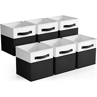 Sorbus 6 Pack 11" Two Tone Foldable Storage Cubes with Handles - Perfect for clothes, linens, & more