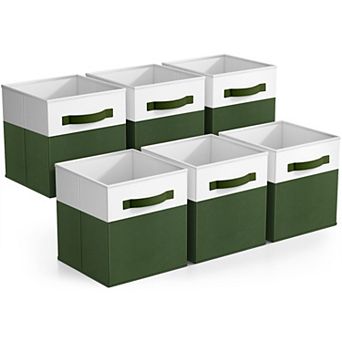 Sorbus 6 Pack 11" Two Tone Foldable Storage Cubes with Handles - Perfect for clothes, linens, & more