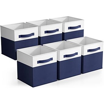 Sorbus 6 Pack 11" Two Tone Foldable Storage Cubes with Handles - Perfect for clothes, linens, & more