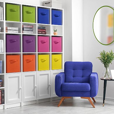 Sorbus 11 Inch 12 Pack Foldable Cubes with Handle- for Home Home Storage & Organization