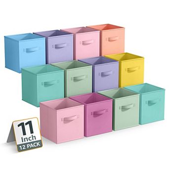 Sorbus 11 Inch 12 Pack Foldable Cubes with Handle- for Home Home Storage & Organization