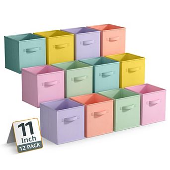 Sorbus 11 Inch 12 Pack Foldable Cubes with Handle- for Home Home Storage & Organization