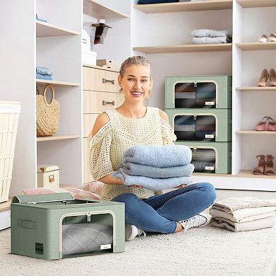 Sorbus 6 Pack Small Foldable Storage Box - Organization for Bedroom, Linens & Clothes