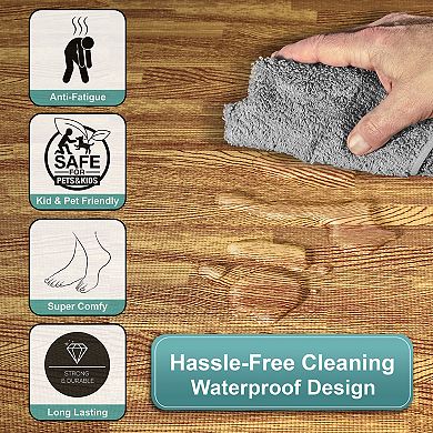 Sorbus 3/8-inch Wood Grain Interlocking Foam Floor Tiles w/ Borders (24 Tiles, 96 Sq ft)