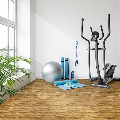 Sorbus 3/8-inch Wood Grain Interlocking Foam Floor Tiles w/ Borders (24 Tiles, 96 Sq ft)