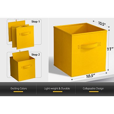 Sorbus 6 Pack 11 Inch Foldable Cubes with Handles- for Home Storage & Organization