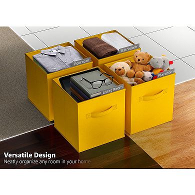 Sorbus 6 Pack 11 Inch Foldable Cubes with Handles- for Home Storage & Organization