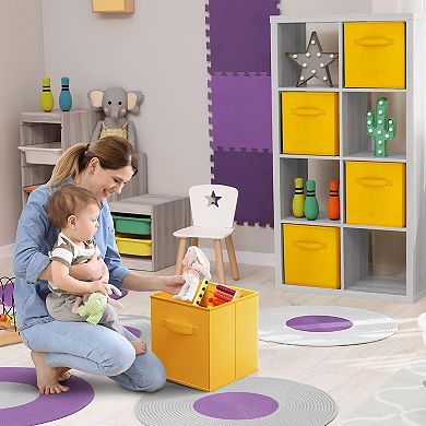 Sorbus 6 Pack 11 Inch Foldable Cubes with Handles- for Home Storage & Organization