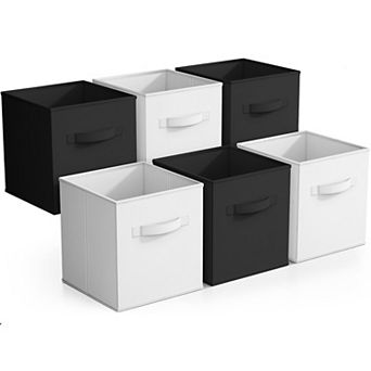 Sorbus 6 Pack 11 Inch Foldable Cubes with Handles- for Home Storage & Organization