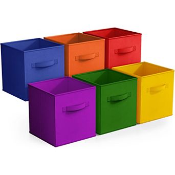 Sorbus 6 Pack 11 Inch Foldable Cubes with Handles- for Home Storage & Organization