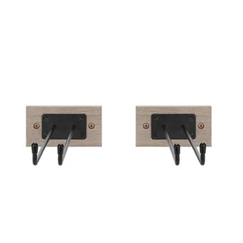 Sorbus Wall Mounted Wire & Mahogany Wood Glass Stemware Rack Set