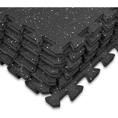 Sorbus (12 Tiles, 48 Sq ft) Exercise High Density Rubber Interlocking Floor Tiles