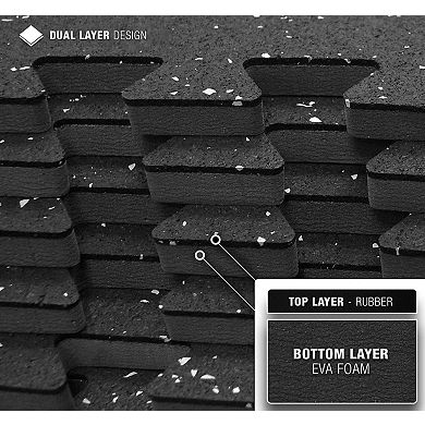 Sorbus (12 Tiles, 48 Sq ft) Exercise High Density Rubber Interlocking Floor Tiles