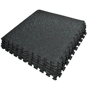 Sorbus (12 Tiles, 48 Sq ft) Exercise High Density Rubber Interlocking Floor Tiles