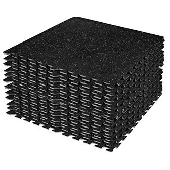 Sorbus (12 Tiles, 48 Sq ft) Exercise High Density Rubber Interlocking Floor Tiles
