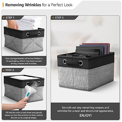 Sorbus 6 Pack 15" Collapsible Storage Bins with Handles - Perfect for Home Storage & Organization