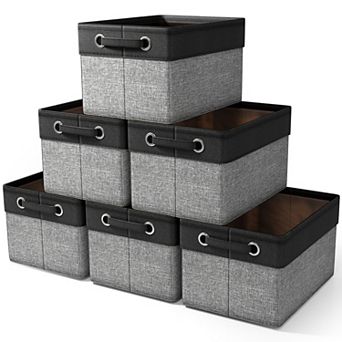 Sorbus 6 Pack 15" Collapsible Storage Bins with Handles - Perfect for Home Storage & Organization