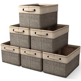 Sorbus 6 Pack 15" Collapsible Storage Bins with Handles - Perfect for Home Storage & Organization