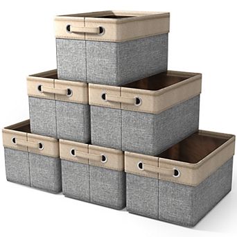 Sorbus 6 Pack 15" Collapsible Storage Bins with Handles - Perfect for Home Storage & Organization